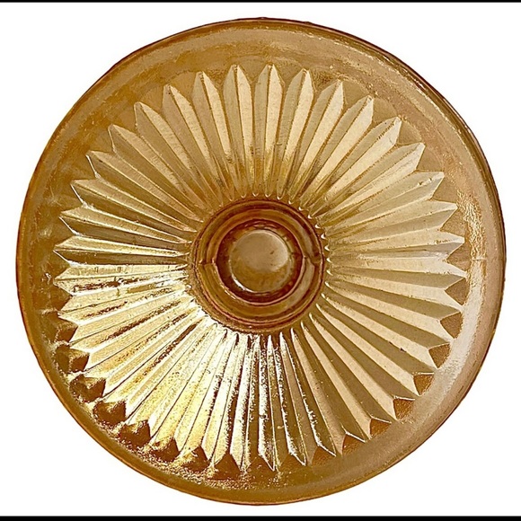 Mid Century Glass Vase Iris Herringbone Iridescent
Peach Jeannette Glass Vintage - Picture 3 of 5